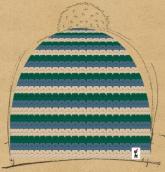 konfigurierte Mütze blau grn weiss